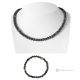 SILENCE – Ensemble collier et bracelet en agate noire et hématite naturelle opaque, véritable artisanat italien.