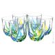 VERRES À EAU TRIX Ensemble de 6 verres à eau en cristal peints à la main à Venise, authentique Made in Italy