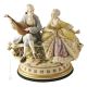 DAME ET GALLANTE AU LUTH Capodimonte figurine en porcelaine statuette faite à la main en Italie