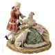 DAME ET GALLANTE Statuette figurine en porcelaine de Capodimonte faite à la main en Italie