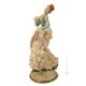 WALKING LADY Statue figurine Capodimonte porcelaine faite à la main en Italie