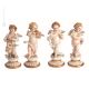 4 CHERUBS Statuette figurine en porcelaine de Capodimonte faite à la main en Italie