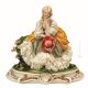 DAME AVEC CHAPEAU Statuette figurine en porcelaine de Capodimonte faite à la main en Italie
