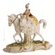 DAME À CHEVAL Statuette figurine en porcelaine de Capodimonte faite à la main en Italie