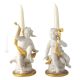 CHERUBINI - CANDELABRI Bougeoir en porcelaine de Capodimonte fait main fabriqué en Italie