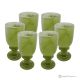 Lot de 6 verres en marbre onyx vert, pierre naturelle non traitée uniquement pour l'eau, design moderne.