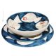 Collection GINOSTRA Ensemble de plats en céramique, vaisselle, fait main, fabriqué en Italie, Sicile
