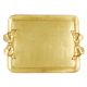 PLATEAU BOW rectangulaire, poignées en bois et feuille d'or fabriquées à la main, fabriquées en Italie