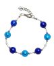 WAVE BRACELET Bijoux Bracelet en Verre de Murano Feuille d'Argent 925 Fabriqué à Venise