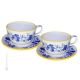FIORACCIO MUGS set tasses à céréales pour petit déjeuner avec soucoupe Castelli céramique fait à la main authentique Abruzzes Made in Italy