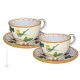 UCCELLINI MUGS set tasses à céréales pour petit déjeuner avec soucoupe Castelli céramique fait à la main authentique Abruzzes Made in Italy
