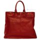 Sac bandoulière femme GRETA Shopper cabas en vrai cuir fait main rouge