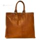 Sac bandoulière femme GRETA Shopper cabas en cuir véritable fait main Tawny