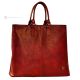 Sac bandoulière femme GRETA Shopper cabas en cuir véritable fait main Cognac