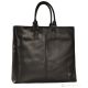 Sac bandoulière pour femme cabas GRETA Shopper en cuir véritable noir fabriqué à la main