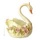 Décoration de table artistique en céramique de style baroque SWAN avec détails en or 24 carats Fabriqué en Italie