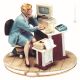 DAME À L'ORDINATEUR Figurine en porcelaine de Capodimonte faite à la main Fabriqué en Italie