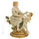 MÈRE AVEC ENFANT Figurine en porcelaine de Capodimonte faite à la main Fabriqué en Italie