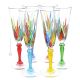 VERRE FLUTE MELODIA Ensemble de 6 verres à flûte en cristal peints à la main à Venise, authentique Made in Italy 