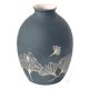 VASE GINKO Vase piémontais en céramique réalisé et décoré à la main avec un authentique motif de feuilles Made in Italy