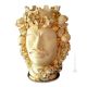TÊTE MÂLE BRUN Cachepot et décoration de table détails artistiques en céramique Cristaux Swarovski couleur or 24 carats