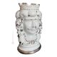 TÊTE MÂLE BRUN Cachepot et décoration de table artistique en céramique avec détails couleur or 24 carats