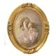 MÈRE AVEC ENFANT Tableau bas-relief en porcelaine de Capodimonte Fabriqué en Italie