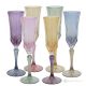 ADA Ensemble de 6 flûtes authentiques peintes à la main en verre de qualité supérieure.