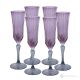 ADA Ensemble de 6 flûtes authentiques peintes à la main en verre de qualité supérieure.-Violet