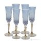 ADA Ensemble de 6 flûtes authentiques peintes à la main en verre de qualité supérieure.-Bleu