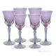 ADA Ensemble de 6 authentiques verres à eau à pied peints à la main en verre de qualité supérieure.-Violet