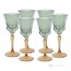 ADA Ensemble de 6 verres à eau à pied authentiques peints à la main en verre de qualité supérieure.-Vert