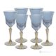 ADA Ensemble de 6 verres à eau à pied authentiques peints à la main en verre de qualité supérieure.-Bleu