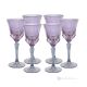ADA Ensemble de 6 authentiques verres à vin à pied peints à la main en verre de qualité supérieure.-Violet