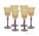 ADA Ensemble de 6 verres à vin authentiques à pied peints à la main dans un verre de qualité supérieure.-Jaune