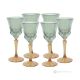 ADA Ensemble de 6 authentiques verres à vin à pied peints à la main en verre de qualité supérieure.-Vert