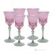 ADA Ensemble de 6 verres à vin authentiques à pied peints à la main dans un verre de qualité supérieure.-Rose