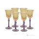 ADA Ensemble de 6 verres à liqueur authentiques peints à la main en verre de qualité supérieure.-Jaune