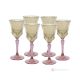 ADA Ensemble de 6 authentiques verres à liqueur à pied peints à la main en verre de qualité supérieure.-Ambre