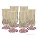 ADA Ensemble de 6 verres à boisson authentiques et modernes peints à la main en verre de qualité supérieure.-Ambre