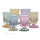 ADA Ensemble de 6 authentiques verres à eau modernes peints à la main en verre de qualité supérieure.-Multicolore 