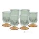 ADA Ensemble de 6 authentiques verres à eau modernes peints à la main en verre de qualité supérieure.-Vert