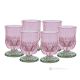 ADA Ensemble de 6 authentiques verres à eau modernes peints à la main en verre de qualité supérieure.-Rose