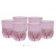 ADA Ensemble de 6 authentiques verres à eau modernes peints à la main en verre de qualité supérieure.-Rose
