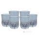 ADA Ensemble de 6 authentiques verres à eau modernes peints à la main en verre de qualité supérieure.-Bleu