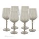 ALKIMIA Ensemble de 6 authentiques verres à eau à pied peints à la main en verre de qualité supérieure.-Gris