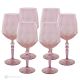 ALKIMIA Ensemble de 6 authentiques verres à vin à pied peints à la main en verre de qualité supérieure.-Rose