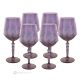 ALKIMIA Ensemble de 6 authentiques verres à eau à pied peints à la main en verre de qualité supérieure.-Violet