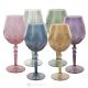 ALKIMIA Ensemble de 6 verres à vin à pied authentiques peints à la main en verre de qualité supérieure.-Multicolore 