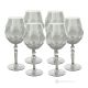 ALKIMIA Ensemble de 6 authentiques verres à vin à pied peints à la main en verre de qualité supérieure.-Gris